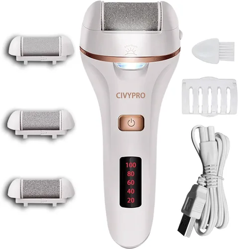 Vista 7 de Removedor eléctrico de callos de pies, largo tiempo de servicio, lima electrónica recargable para pies, regalo ideal, herramientas de pedicura Negro