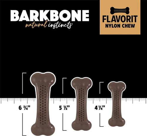 Vista 5 de Pet Qwerks Flavorit Wood BarkBone - Hueso de perro rellenable para masticadores moderados, sabor a menta, 6.75 pulgadas