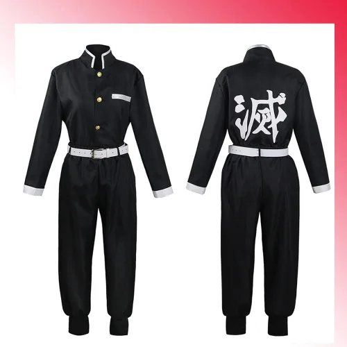 Vista 4 de Demon Slayer - Disfraz de cosplay para niños y adultos, disfraz de cosplay de Kochou Shinobu Tanjirou Zenitsu Giyuu