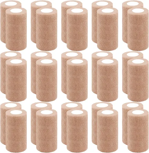 Vista 19 de BQTQ 30 rollos de vendajes autoadhesivos de 3 pulgadas, vendajes autoadhesivos de 3 pulgadas, vendaje elástico para esguinces de hinchazón de muñeca