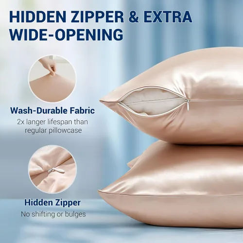 Vista 7 de LUXEAR Fundas de almohada refrescantes para durmientes acalorados, Arc-Chill Q-Max de doble cara mejorada > 0.5 Funda de almohada de satén