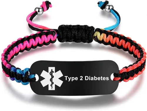 Vista 9 de Pulseras de alerta médica para mujeres y hombres Pulsera de identificación médica para hombres Pulsera de alerta médica para diabetes T1D T2D