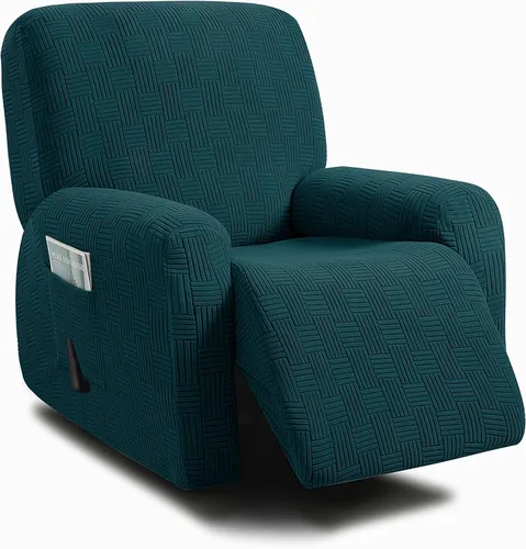 Vista 9 de ULTICOR - Juego de 8 fundas para sofá reclinable de jacquard, fundas elásticas para sofá reclinable para 3 cojines, gruesas, suaves, lavables