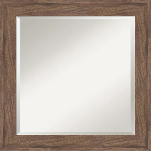 Vista 100 de Amanti Art Espejo de baño marrón para sobre lavabo, espejo rectangular de 24x20 Caleb Brown para tocador, marco rústico pequeño de estilo campestre