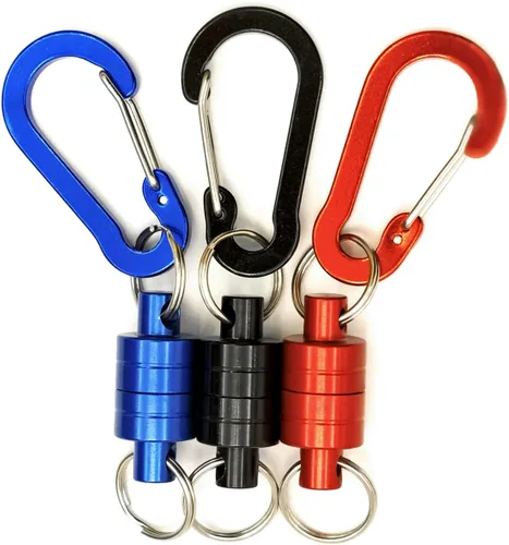 Vista 9 de Inf-way 3 unids Super Strong Magnet Split Rings Llavero Gancho Ganchos Magnético Net Release Holder/Refrigerador Imanes