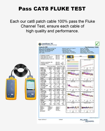 Vista 6 de Cable Ethernet CAT 8, 1.5 pies (paquete de 3) de ultra alta velocidad de 40 Gbps 2000 MHz SFTP CAT8, cable de red LAN de Internet con conector RJ45