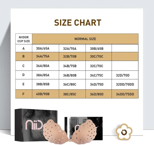 Vista 6 de Niidor Sticky Bra Breathable Strapless Bra Adhesive Push Up Backless Bras for Women