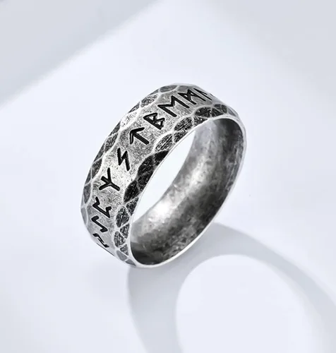 Vista 3 de Tanyoyo Anillos nórdicos vikingos nórdicos para hombres, anillos de acero inoxidable para hombres y mujeres, regalo