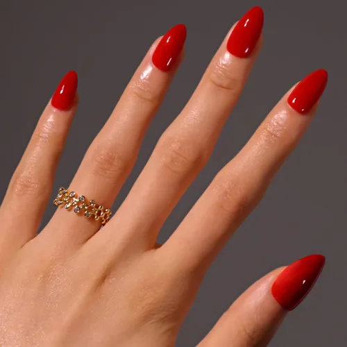 Vista 13 de GLAMERMAID Seashell Pink - Uñas postizas cortas a presión, color almendra