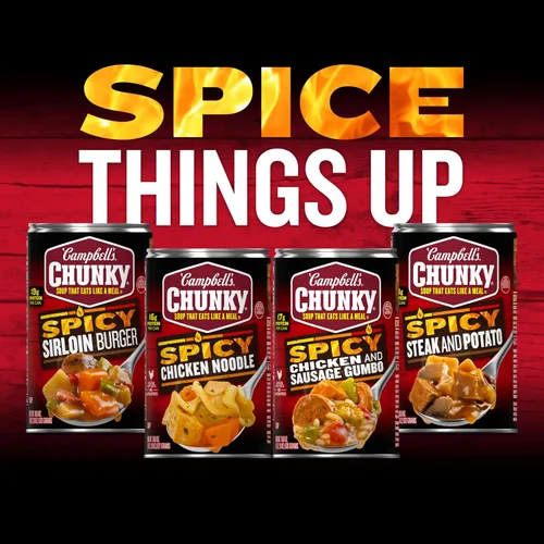 Vista 8 de Campbell's Chunky Sopa, sopa picante de fideos con pollo, lata de 18.6 oz