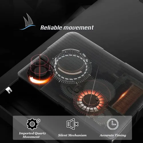 Vista 7 de Reloj de pared retro de doble cara, decoración de aleación, números romanos y árabes giratorios de 360°, funciona con pilas, relojes silenciosos