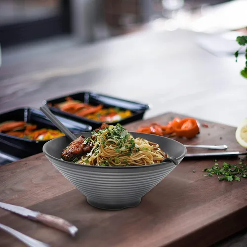 Vista 8 de Hemoton 1 juego de tazones de ramen cucharas mezcladoras palillos japoneses ensaladera con tapa Pho cuencos de cerámica cuencos de mezcla de ramen