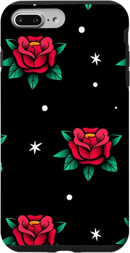Vista 12 de Roses Fifties Black Red Rockabilly Pinup Rose Retro Fashion Case for iPhone 17