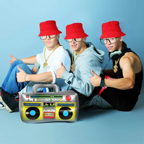Vista 7 de Kit de disfraz de hip hop, accesorios de rapero de los años 8090, disfraz de hip hop, traje de los años 90 para hombres y mujeres, sombrero y lentes
