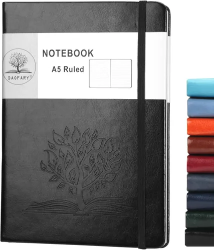Vista 18 de Daofary Cuaderno de puntos con soporte para bolígrafo, cuaderno de cuadrícula de puntos A5 con 160 páginas, papel grueso de 2.95 oz/yd², diario