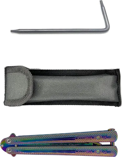 Vista 5 de Herramienta de práctica con diseño de color genial, cuchillo mariposa de entrenamiento resistente y duradero para principiantes
