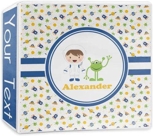 Vista 10 de Carpeta de 3 anillos personalizada con temática espacial para niño, 1 pulgada