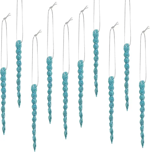 Vista 52 de 30 piezas de carámbanos de plástico trenzados para árbol de Navidad; adornos colgantes para árbol de Navidad, fiesta de Navidad, boda, fiesta