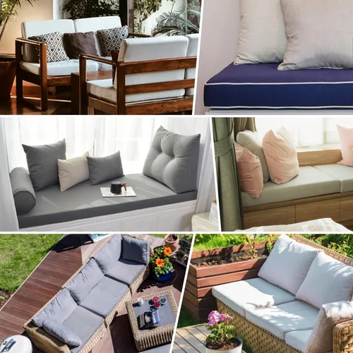 Vista 8 de Cojines de banco personalizados para muebles de interior/exterior, almohadilla de asiento de ventana panorámica con parte inferior antideslizante