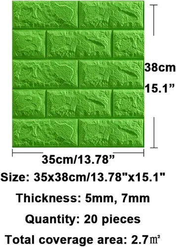 Vista 4 de Melairya Paneles de pared 3D para decoración de paredes interiores, paneles de pared con textura de espuma 3D, 20 piezas de papel tapiz autoadhesivo