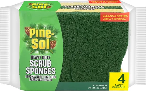 Vista 8 de Pine-Sol Esponjas para fregar de alta resistencia, limpiador de platos de doble cara con estropajo, esenciales de cocina para lavar platos