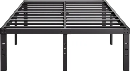 Vista 14 de Base de cama Twin-XL de metal, no necesita sommier, plataforma de 12 pulgadas sin ruido en color negro, de fácil montaje, soporte de láminas