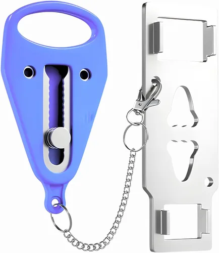 Vista 12 de Cerradura de Puerta Portátil Paquete de 2 para Viajes – Cerraduras de Puerta de Hotel para Seguridad de Viajeros – Cerradura de Seguridad de Puerta