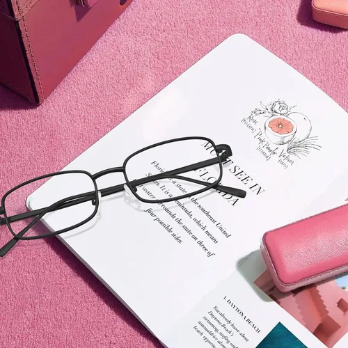 Vista 6 de SODQW Bayonetta Glasses Office-Siren Rectangle Blue Light Blocking Eyewear Fashion Fake Rectangle Frame for Women