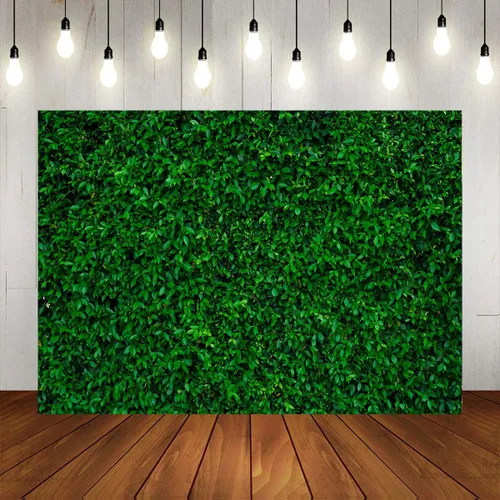 Vista 5 de Telones de fondo para fotografía de hojas verdes, primavera, naturaleza, hierba, pared, cumpleaños, boda, fiesta, decoración de fondo, pancarta