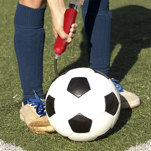 Vista 2 de Pequeña bomba de bola de doble acción, bomba de aire manual para pelotas inflables, perfecta para baloncesto, voleibol, fútbol y fútbol. Viene con 1
