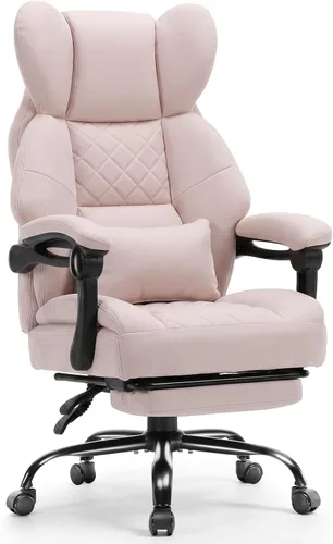 Vista 13 de GTPLAYER Big&Tall Silla ergonómica para juegos, asiento de resorte ancho, reposabrazos de conexión, azul