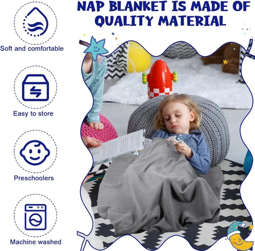 Vista 2 de Newwiee 12 mantas de forro polar para cuna, 39 x 59 pulgadas, ligera y acogedora, manta cálida para siesta para niños, niñas, guardería, preescolar