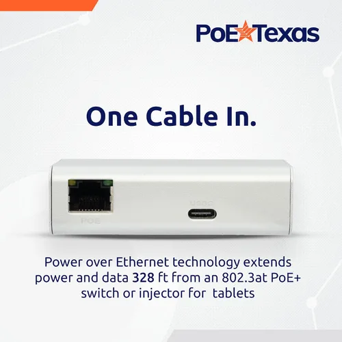 Vista 2 de Entrega de energía PoE+ a USBC compatible con tabletas como iPad Pro Gen 3, Microsoft Surface Go, Google Pixel y más