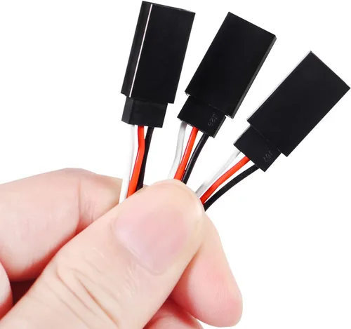Vista 3 de DIANN Cable de extensión servo de 3 pines Cable de extensión Conectores de cable de 3.95 "5.9" 7.9" 11.8" 19.7" 23.6" Cables de control remoto servo