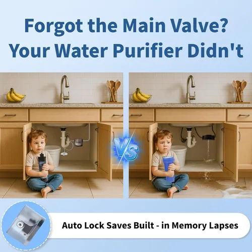 Vista 4 de Vortopt Q1 - Sistema de filtro de agua para debajo del fregadero, reduce el cloro, el plomo, el mal sabor y el olor, filtro de agua para debajo
