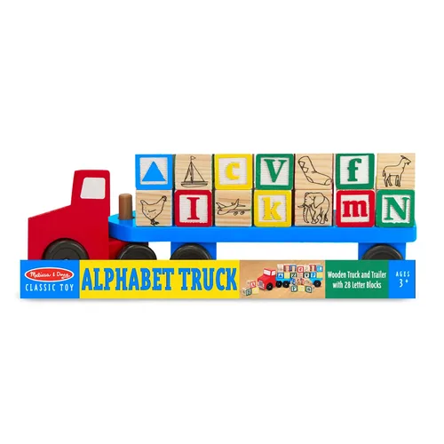 Vista 6 de Melissa & Doug Bloques de alfabeto camión de madera juguete educativo