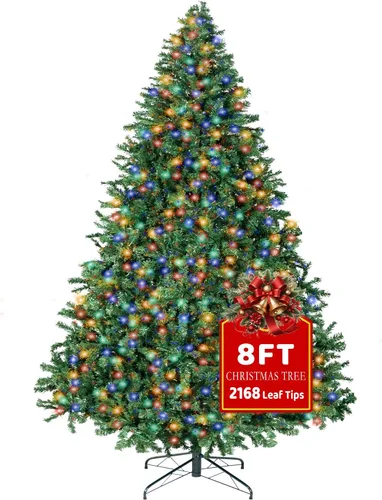 Vista 11 de Árbol de Navidad de 4 pies con luces, árbol de Navidad artificial con 100 luces LED y 334 puntas de ramas, árbol de Navidad con soporte plegable