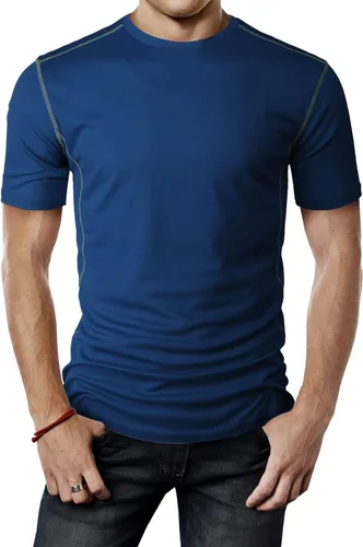 Vista 21 de H2H Camisetas de manga corta de compresión Cool Dry para hombre Cmtts263-negro