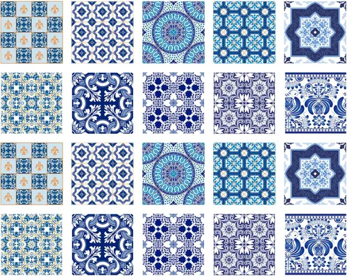 Vista 21 de Azulejos Adhesivos Despegar y Pegar Estilo Azulejo Español Portugués para Salpicadero Juego de 20 piezas (3.9_B)