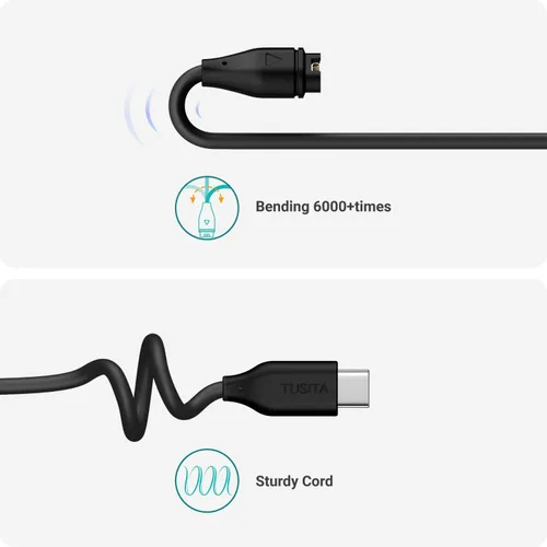 Vista 3 de TUSITA Cable de carga/datos de enchufe USB-C compatible con Garmin Watch, 1M, paquete de 2