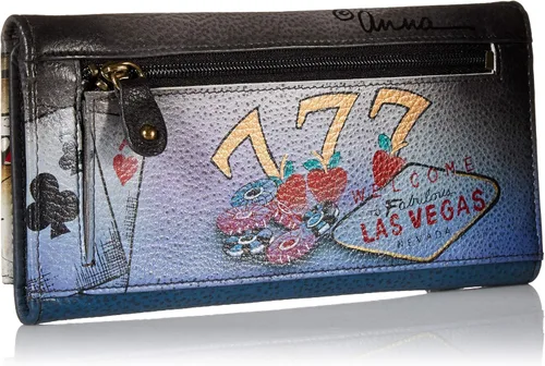 Vista 2 de Anna by Anuschka - Cartera de piel pintada a mano para mujer Multi talla única