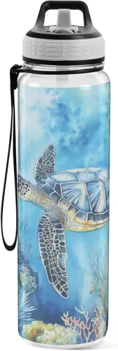 Vista 25 de Fustylead Amanita - Botella de agua de 32 onzas con popote, transparente a prueba de fugas, para mujeres y hombres, para deportes al aire libre