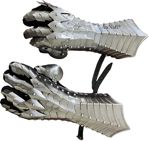Vista 6 de AnNafi Guanteletes de fantasía SCA Armor Guanteletes Guantes de hierro Guantes de armadura medievales totalmente funcionales hechos a mano