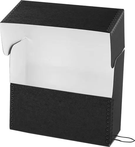 Vista 22 de Lineco Caja de almacenamiento de documentos archivados con borde metálico, caja de cartón libre de ácidos gris, organiza y almacena archivos