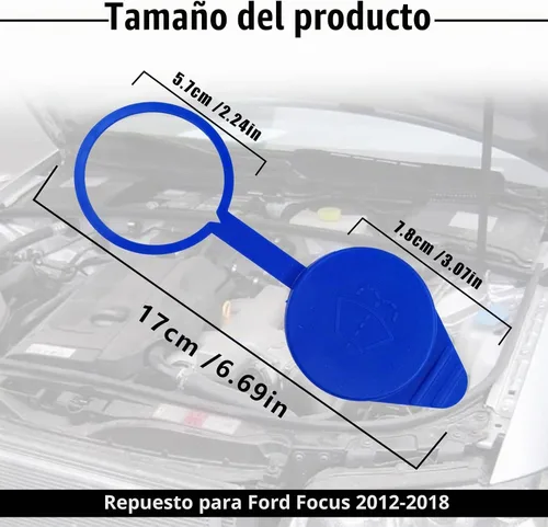 Vista 2 de Tapa de depósito de líquido para limpiaparabrisas - KT1Z17632A, CP9Z-17A605-A, repuesto para Ford Focus 2012-2018