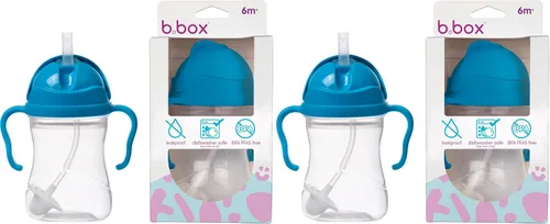 Vista 30 de b.box Vaso para beber con popote abatible, bebe desde cualquier ángulo, popote pesado, a prueba de derrames, a prueba de fugas y de fácil agarre