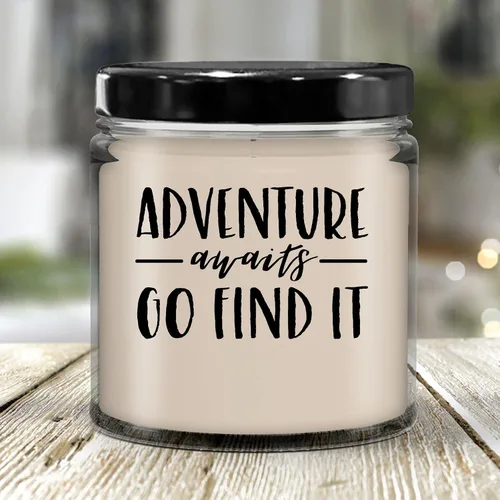 Vista 3 de Adventure Awaits Go Find It - Velas de regalo para mujeres, regalos para ella, esposa, novia, regalos de cumpleaños para mujeres, mamá, mejor amiga