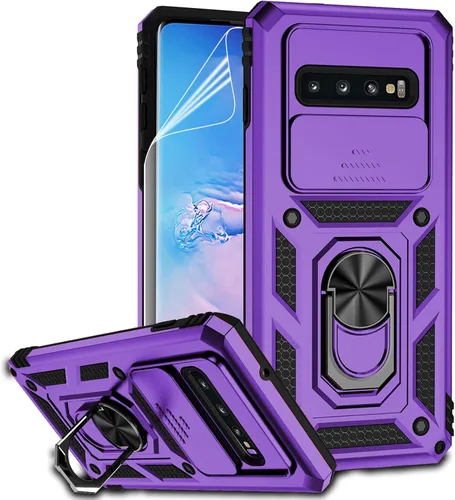 Vista 14 de Funda para Samsung Galaxy S10 con cubierta para lente de cámara, protector de pantalla HD, doble capa de grado militar, probada contra caídas