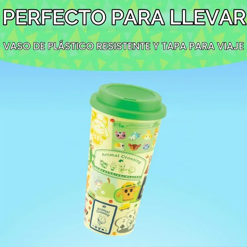 Vista 2 de Paladone PP7723NN Animal Crossing Taza de viaje con licencia oficial, Plástico, Multicolor, 350 ml