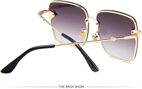 Vista 4 de CdyBox Gafas de sol de gran tamaño para mujer, gafas de sol cuadradas con abeja, regalos de moda